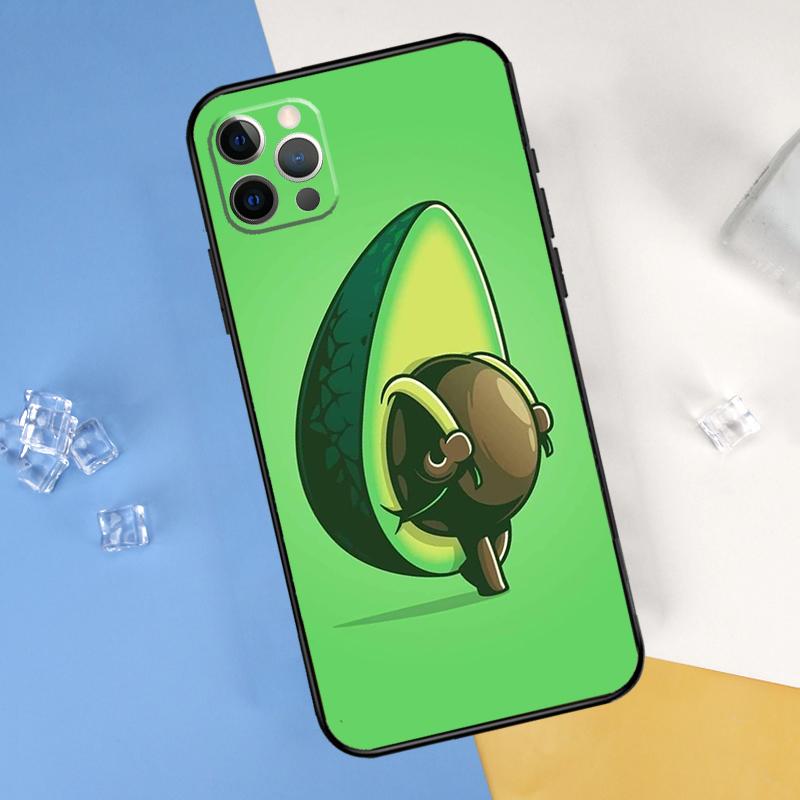 Cartoon Avocado Phone Case For iPhone 16 Pro Max 13 12 Mini 11 14 15 Pro Max XR 16 15 Plus 16e Cover Shell