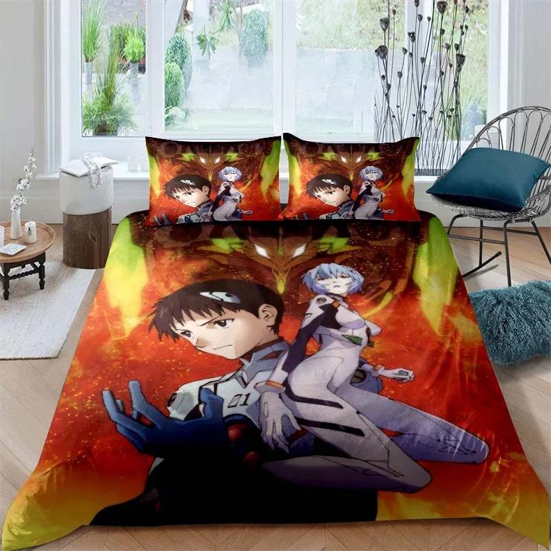 New NEON GENESIS EVANGELION Anime Quilt Covers Bedding Dormitory Sheets 2/3-piece Bedding Set