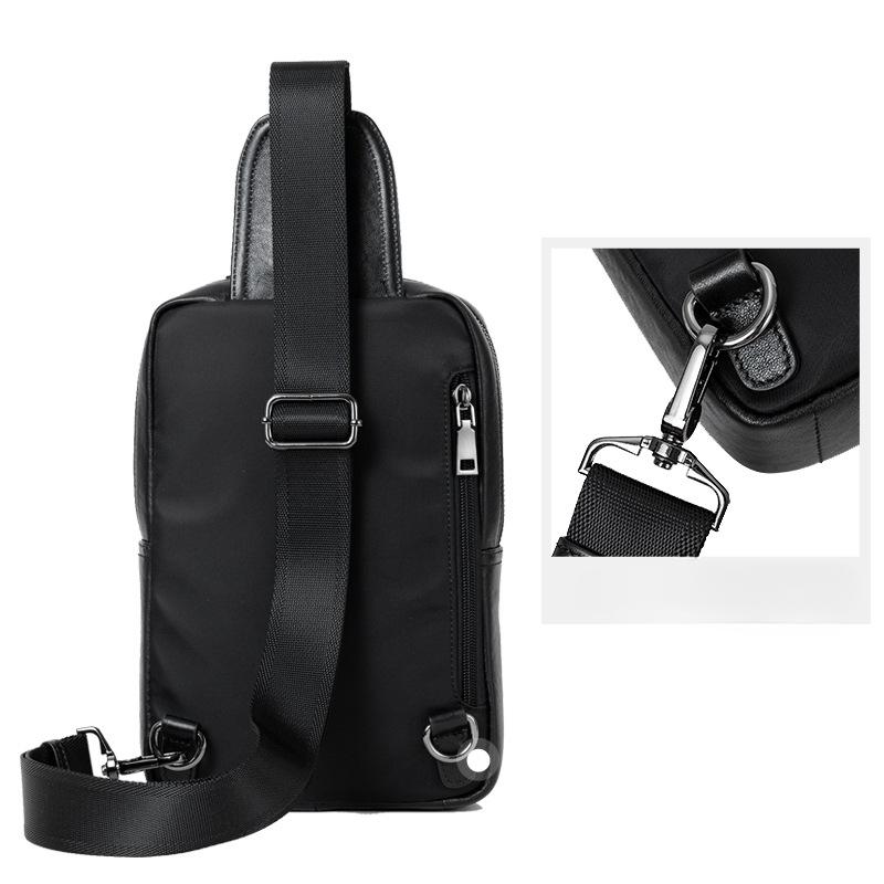 Men's Fashion Genuine Leather Chest Bag Business Trend Commuter Shoulder Bag Top Layer Cowhide Multi-layer Casual Chest Bag