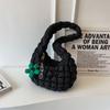 Ruched Solid Shoulder Bag Plaid Quilted Satchel Bags Fashion Crossbody Bag  Women