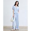 Linen Blend Asymmetrical Shirt & Pants Set