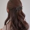 Hair Barrette Retro Style Hollow Metal Spring Design Back Head Hair Clip Women Matte Finish Hair Accessories