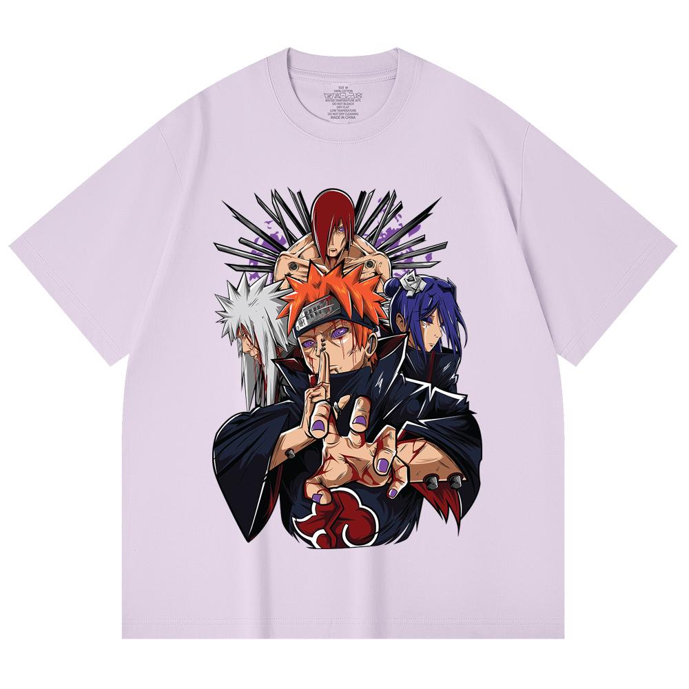 230 Gsm 100% Cotton Naruto V10 Pain Print Unisex Heavy Cotton T Shirt