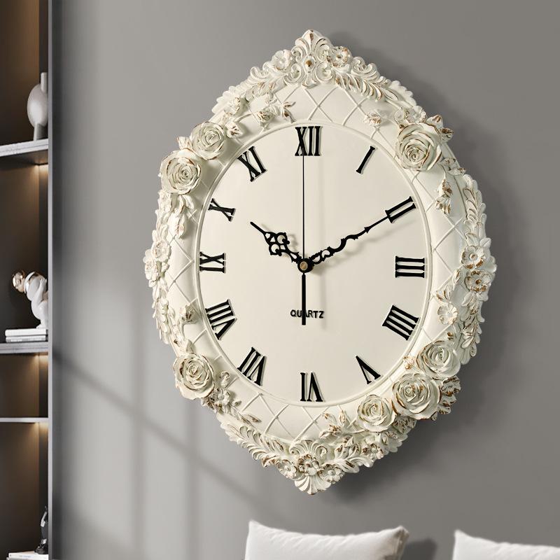 Retro Wall Clock Decoration Silent Living Room Wall Watch Fashion Dining Room Clock Light Luxury Home Decoration Accessories