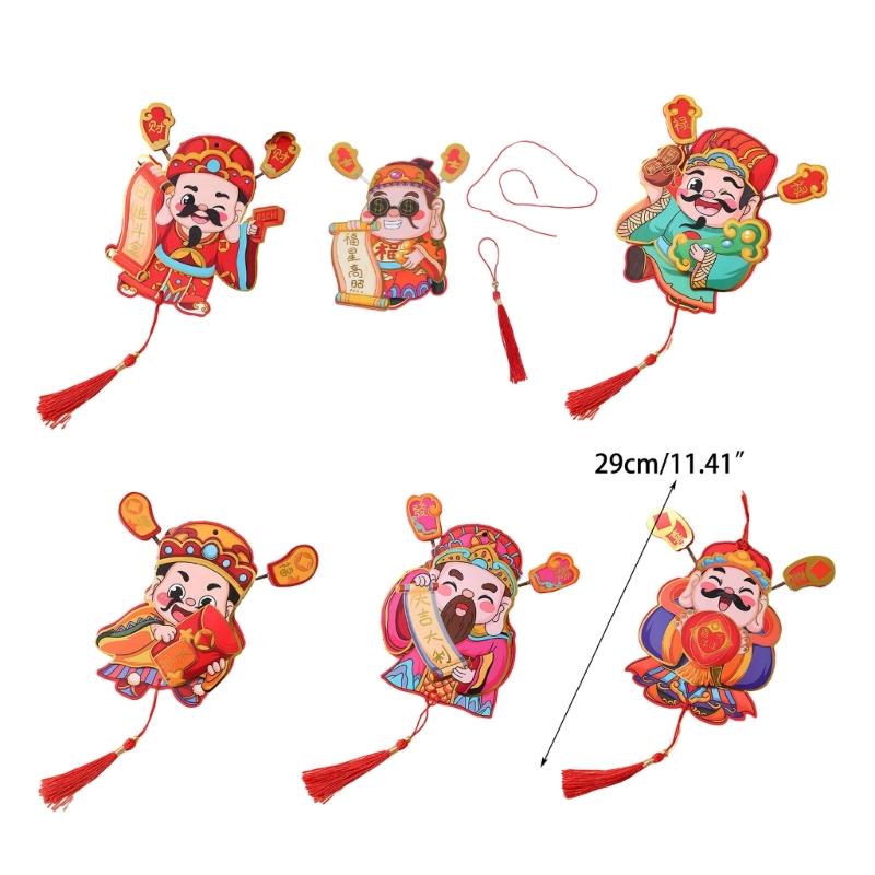 God of Fortune Fridge Sticker Magnet God of Fortune Hanging Ornament Lucky Money Pockets Chinese Redness Envelope