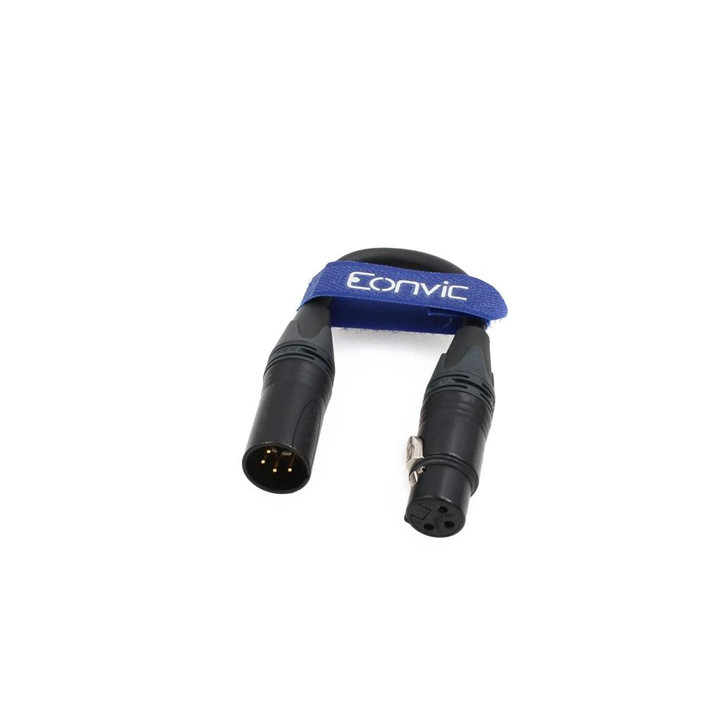 Eonvic 4-Pin XLR Male to 3-Pin XLR Female 24V DC Power Cable for Cameras (4-Pin XLR Male to 3-Pin XLR Female, 20CM)