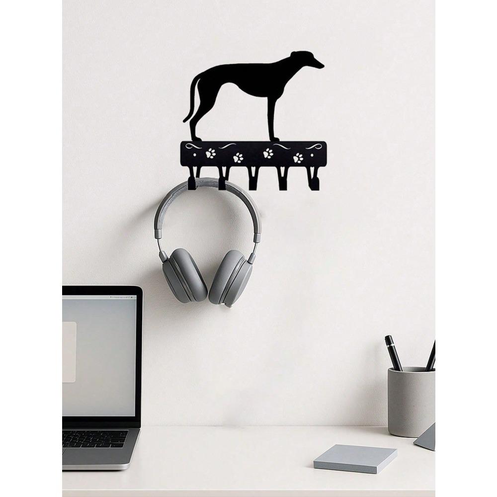 1-Pack Black Metal Dog Design Wall Hook Functional Home Decor for Hallway Entryway Storage Organization Pet Lover Gift