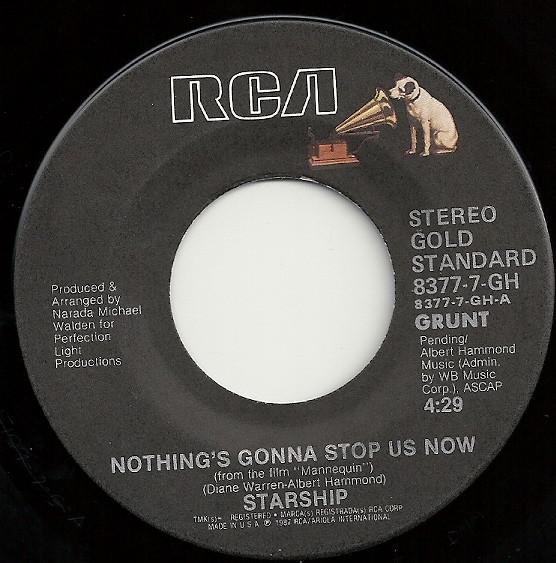 

7inch Record STARSHIP - Nothing s Gonna Stop Us Now 83777GH RCA 1987 US Rock Used