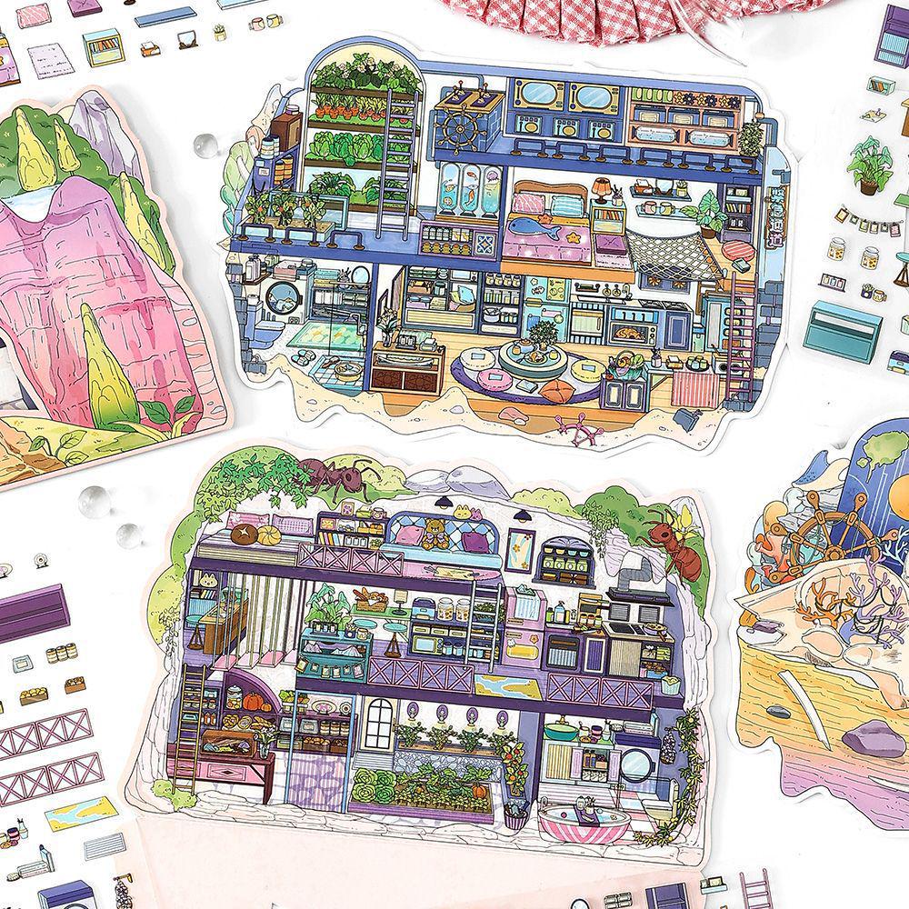Infeel.Me 2.5D Scenery Stickers - My Little House Series: Episode 7 Miniature Houses Craft Fun