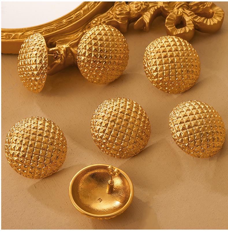 Elegant Retro Plaid Titanium Steel Earrings for Women - European American Design, Exaggerated Simple Studs
