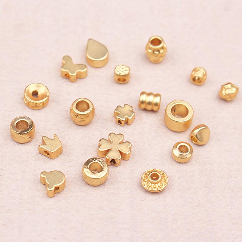 

2Шт 18K Позолоченная латунь Круглый квадратный крест бусины Распорки