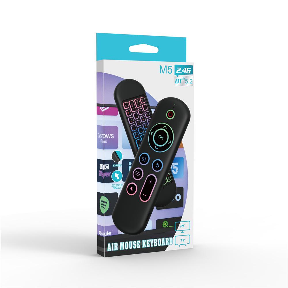 M5 Mini Wireless Fly Mouse & Backlit Keyboard Dual-Mode Remote