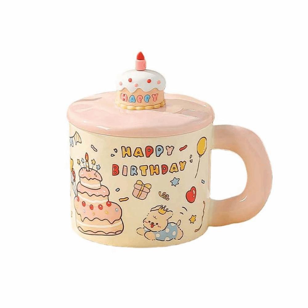 Cartoon Animal Cartoon Ceramic Mug Cup Dog/Rabbit/Panda Tea Cup Happy Birthday Mug Home