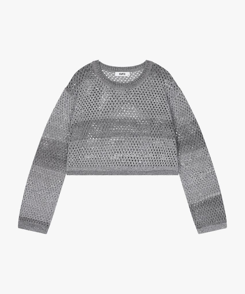 CUTZ Tone Mix Crop Mesh Pullover