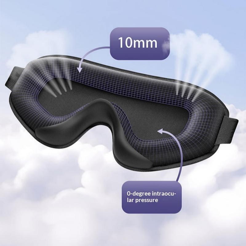 3D Beschwerte Schlaf-Augenmaske Konturdesign Verdunkelnd Augenbinde Rutschfest Verstellbar Augenmaske für Zuhause Büro Nickerchen Flugreisen