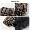 Brand Kids' Autumn/Winter Fleece-Lined Plaid Cuffed Pants for Boys - Thick and Warm