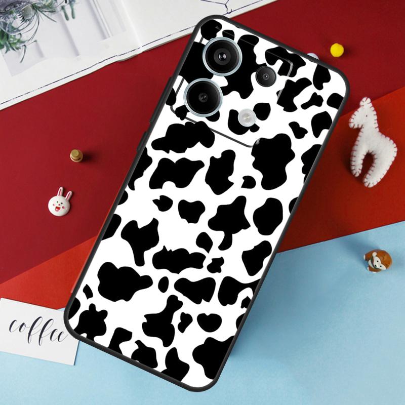 White Black Cow Print Case For Xiaomi Redmi Note 13 Pro 14 12 11 10 15 Pro Plus Redmi 10C 12C 13C 14C 15C 15 Cover