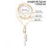 KunJoe 4 Pcs/set Bohemian Creative Oil Drip Metal Flower Heart Sun Pendant Necklace Women Trendy Gold Color Chain Jewelry Gifta