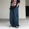 Spring New Loose Wide-leg Tooling Bloomers Retro Drape Straight Casual Washed Jeans for Men and Women