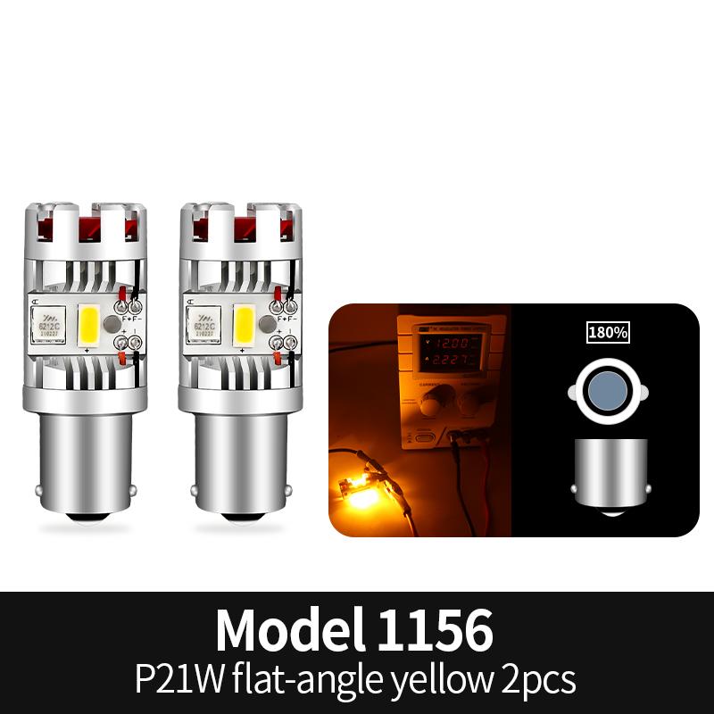 

2PCS BA15S P21W S25 LED Bulbs White/Amber Turn Signal Lamps Lights 1073 1093 1129 3497 7506 7527 Driving Warning Lights 12V