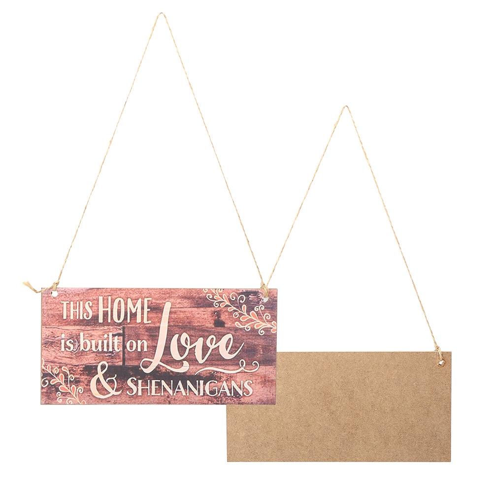 2 Stück Holz Hängeplakette Willkommen Hängeschild Tür Fenster Wand DIY Dekoration