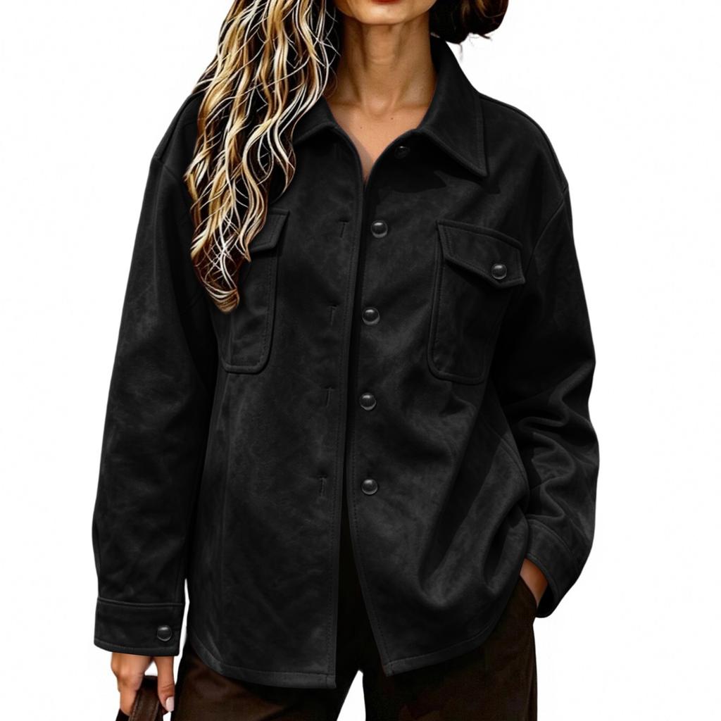 Damen Farbe Lockere Passform Freizeitjacke