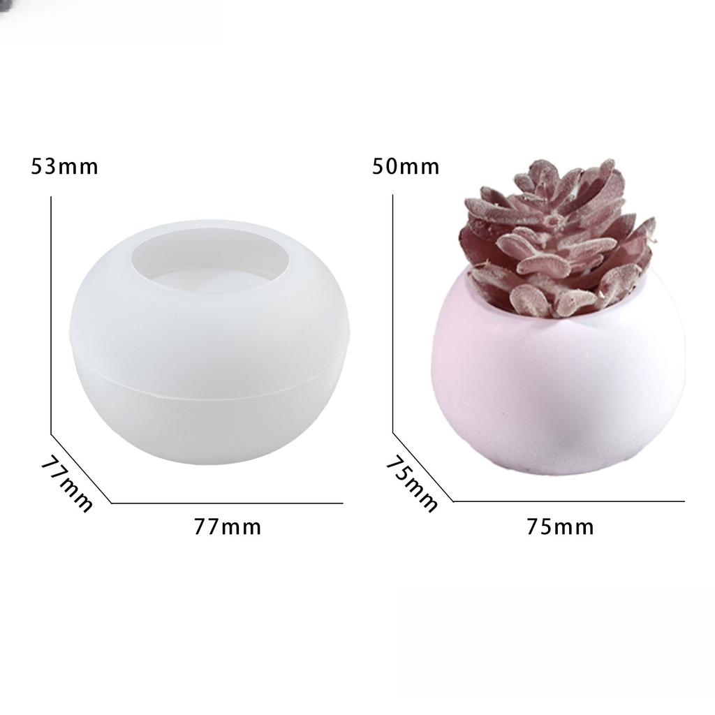 Round Flower Pot Silicone Mould 3 Sizes DIY Succulent Vase Round Candle Cup Mould Craft Making Supplies Stucco Concrete Resin Storage