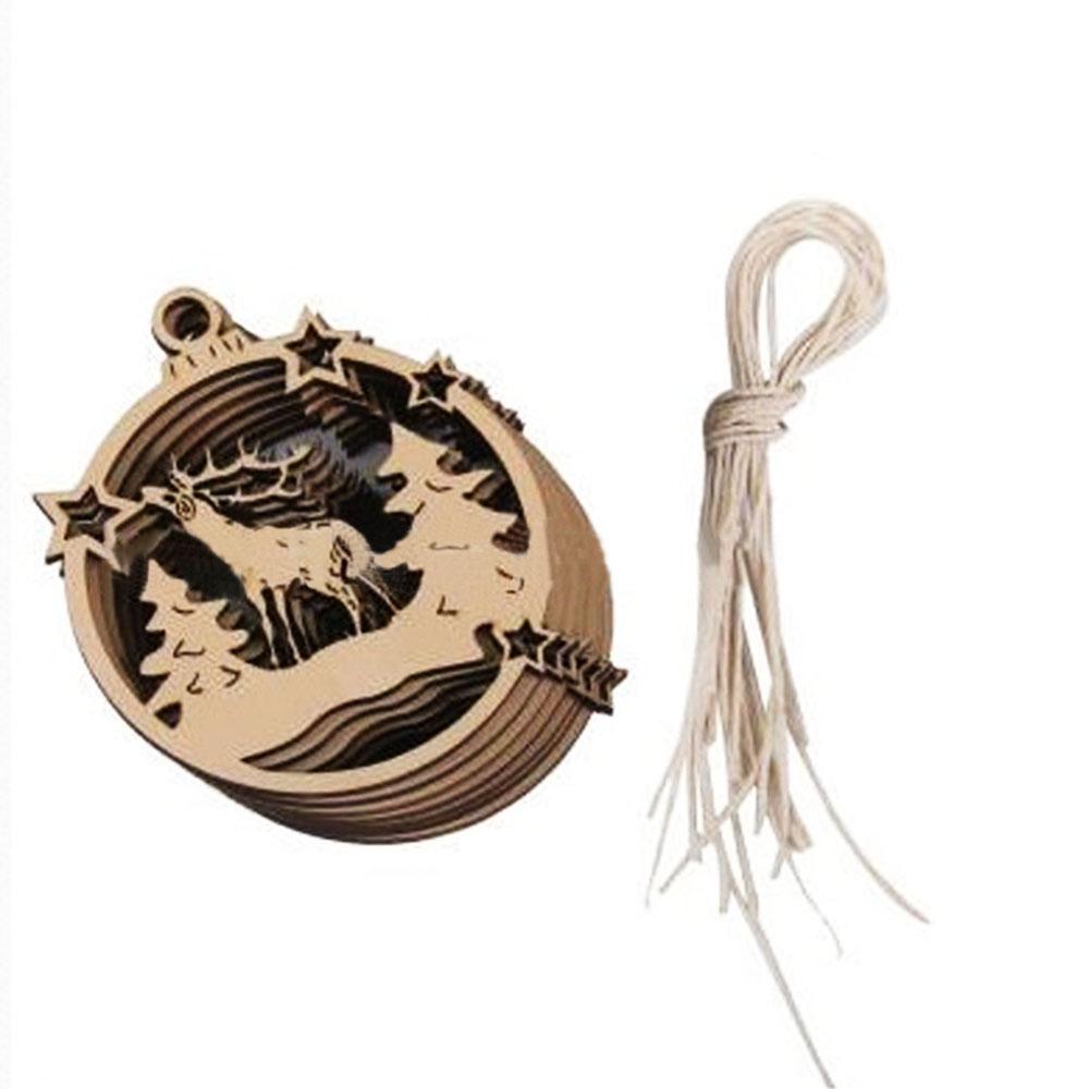 10pcs Party Supplies Gift DIY Christmas Decor Wood Tree Ornaments Pendant Decorations