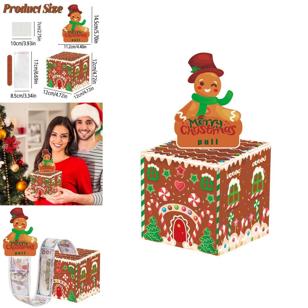 Christmas Candy Gingerbread House Gift Box With Money Envelope For Holiday Celebrations