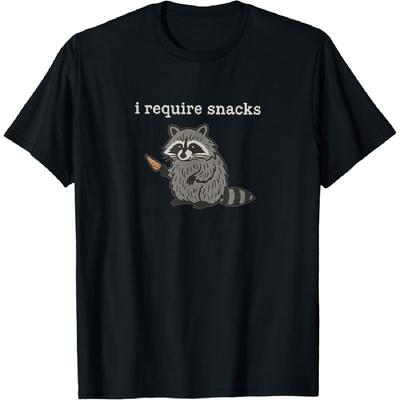 Ich brauche Snacks Waschbär Shirt Männer Frauen Lustiges Waschbär T-Shirt