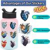 52 Cartoon Art Heart Doodle Stickers Guitar Notebook Suitcase DIY Waterproof Stickers