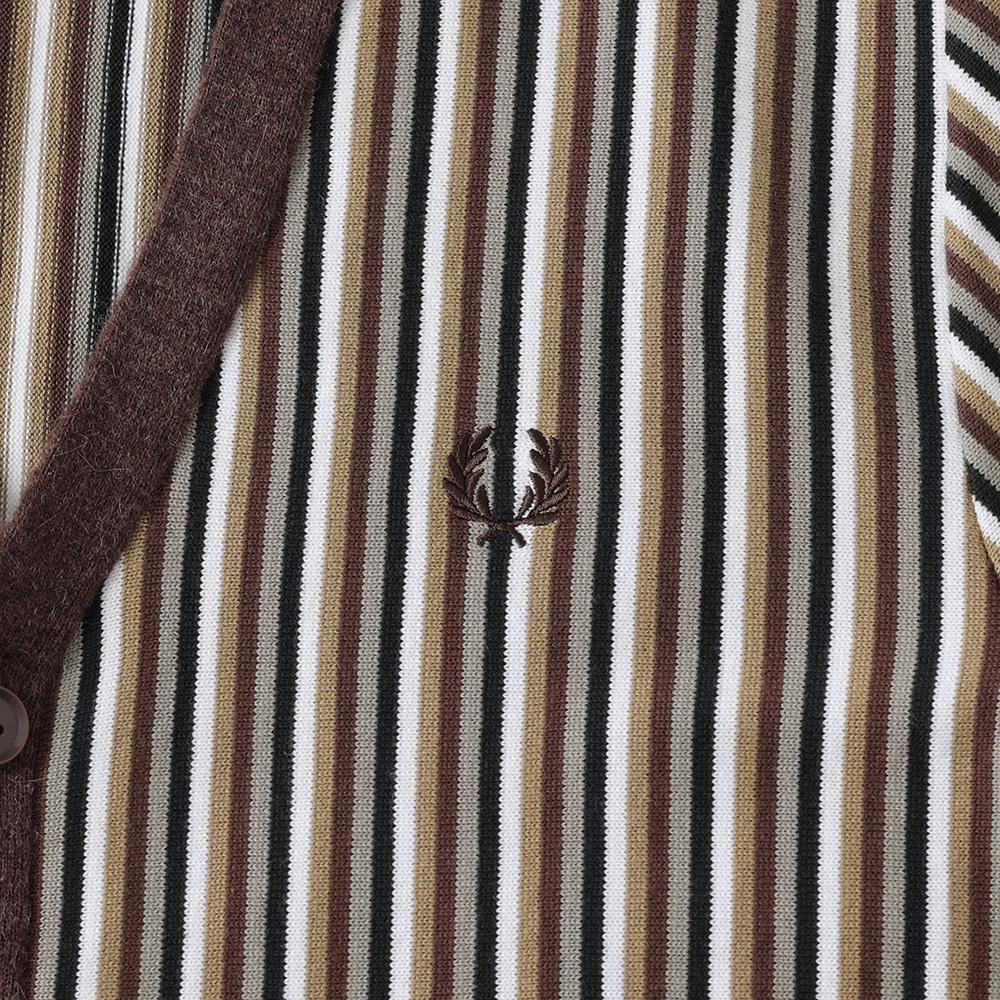 Fred Perry [Sharp] Alpaca Trim Fine Stripe Cardigan - Carrington Roadbrick Afpm2417602-U53