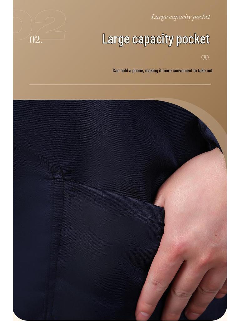 Men's Long-Sleeve Blue Workwear Smock with Custom Logo