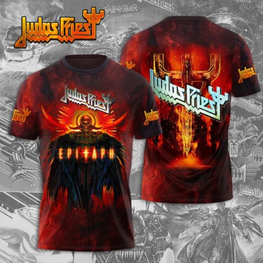 Heavy Metal Rock Band T-Shirt Judas Priest 3D Druck T-Shirt Herren Damen Mode T-Shirts Kurzarm Oberteile T-Shirts Herrenkleidung 2026