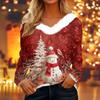 Dámské košile s dlouhým rukávem Roztomilé topy Vánoční potisky Trička Blůzy Ležérní Nadměrné velikosti Základní topy Pulovr