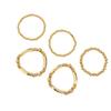 Pack of 5 Adjustable Metal Bracelet Set Stackable Wrist Jewelry Versatile Handchain For Casual and Formal Event