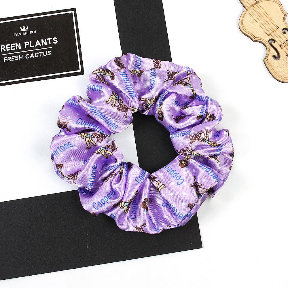 New Satin Printed Flower Floral Scrunchie Women Girls Elastic Hair Rubber Bands Accessories Tie Hair Ring Rope Holder Headdress