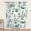 1PC Sheer Curtain Eucalyptus Leaf Golden Line Print, Rod Pocket Window Curtain for Living Room Luxury Home Decor