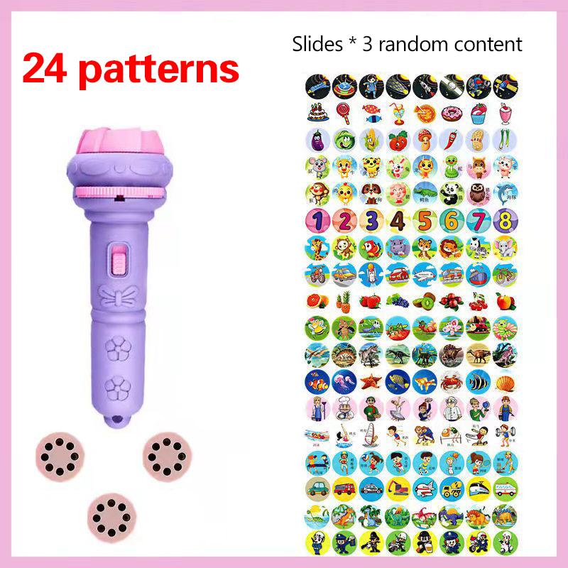 Cartoon Projection Flashlight 80 Patterns Creative Children Flashlight Toy Projector Baby Toys Bedtime Story Book Toy
