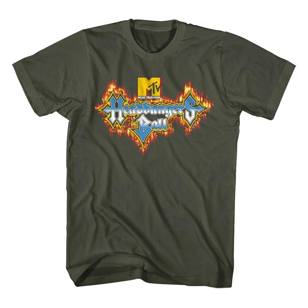 Headbangers Ball Fire Logo Men s T Shirt MTV Heavy Metal Concert Event Music 4XL