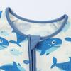 Baby Bamboo Fiber Romper Long Sleeve Double Zipper Footed Pajamas for Spring Autumn Winter