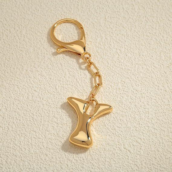 26 Alphabet Keychain: 18K Gold-Plated Pendant - Elegant Niche Design