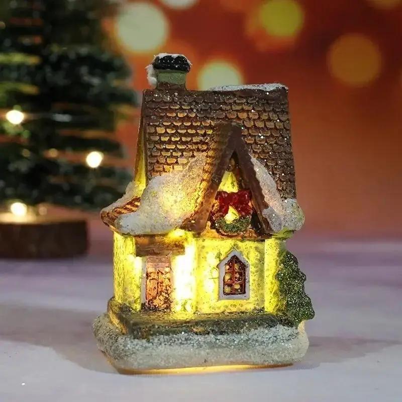 New Christmas New Christmas Decorations Resin Small House Micro Landscape Resin Small Ornaments Christmasing Gifts Room Decor