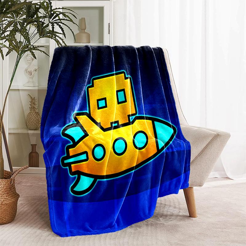 1pc Blanket Geometry Dash1 Print Design, Lightweight Blanket for Sofa, Bed- Soft &Warm, Gift for All Seasons like Christmas, Halloween