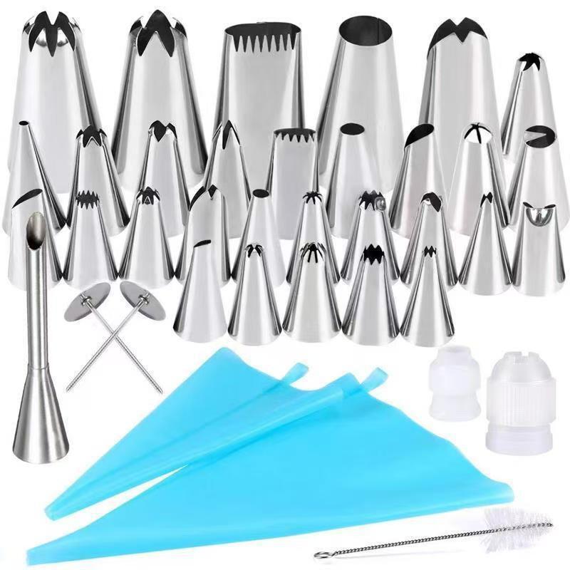 33-Piece Piping Tip Set With Pastry Bag Silicone Cupcake Liners Cake Decorating Baking Supplies