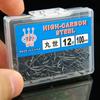 100Pcs Boxed Marusei Hooks Crooked Barbed Sharp Black High Carbon Steel Wild Fishing Hooks