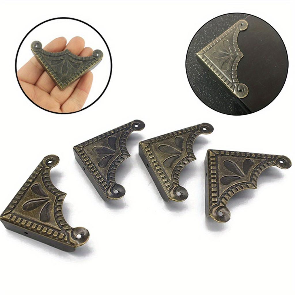 4pcs Antique Corner Box Gift Box Decorative Corner Iron Leather Corner Corner Right Angle Corner Box Corner Protection