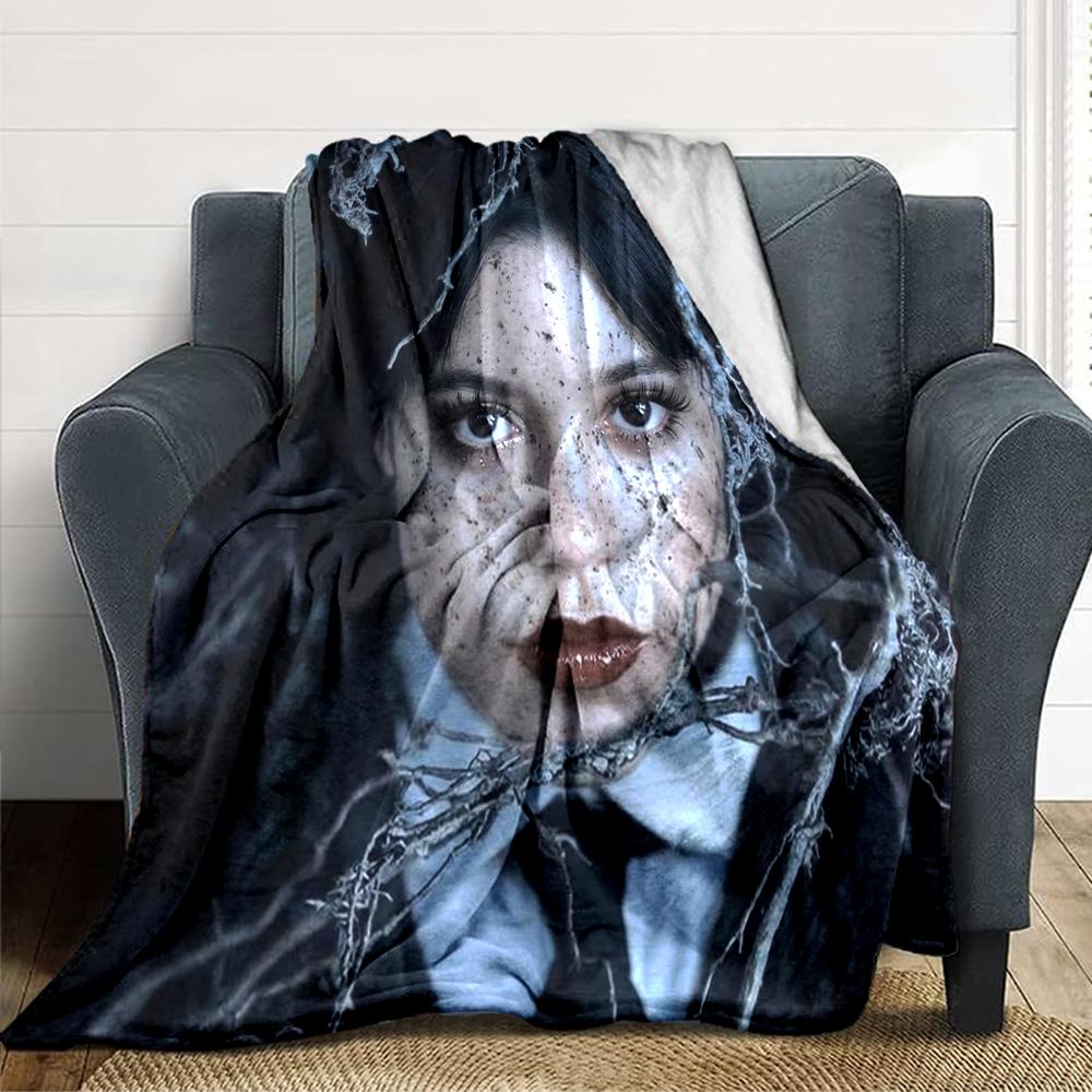 1Pc Ethereal Violinist Shadows Blanket For Couch Bed Plush Cozy Fuzzy Blanket Super Soft Warm Blankets For Fall And Winter 0918164