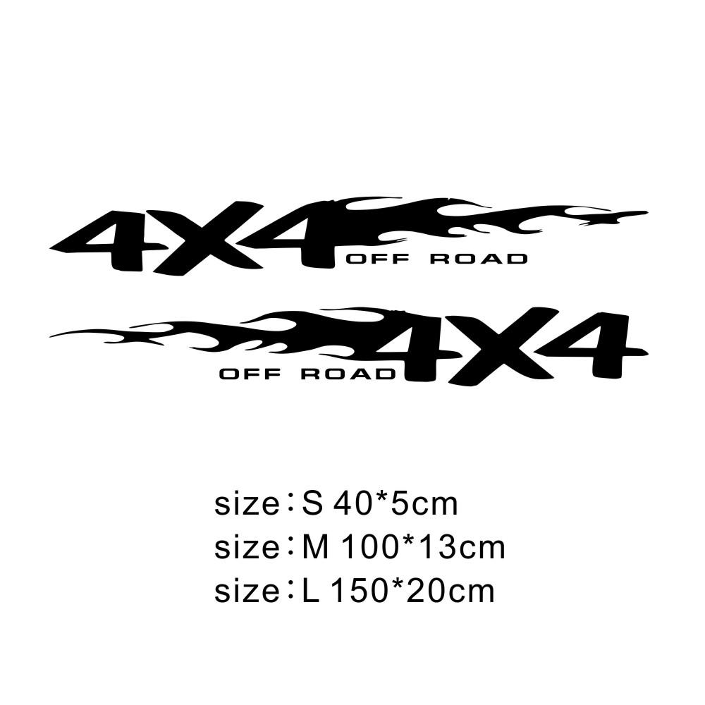 2ks Samolepka na auto 4x4 Off-Road Fire Totemy Stripe Dekorace Samolepky na auto Nákladní přívěs Kreativní strana upravena
