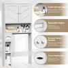 Bathroom Storage Cabinet Over Toilet with Toilet Paper Holder Stand, Freestanding Bathroom Storage Organizer Cabinet Space Saver